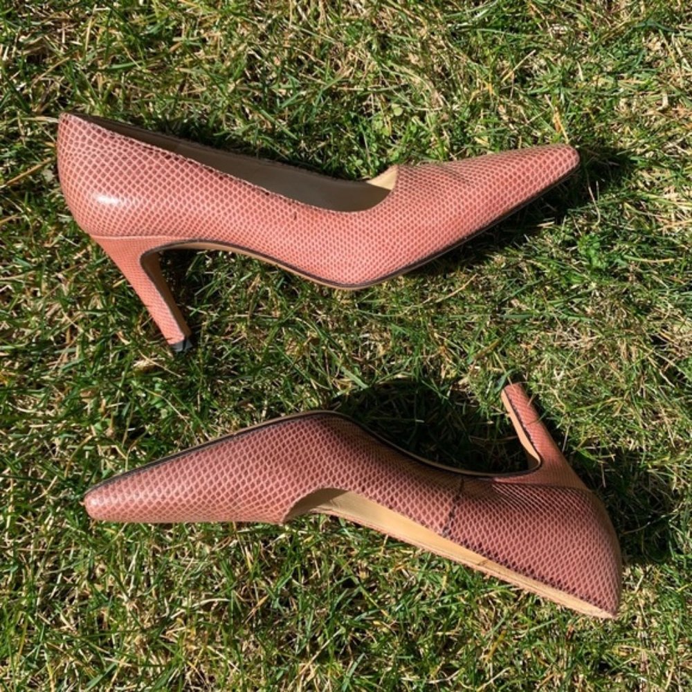 Salvatore Ferragamo Two Toned Snakeskin Pumps - Picture 6 of 15